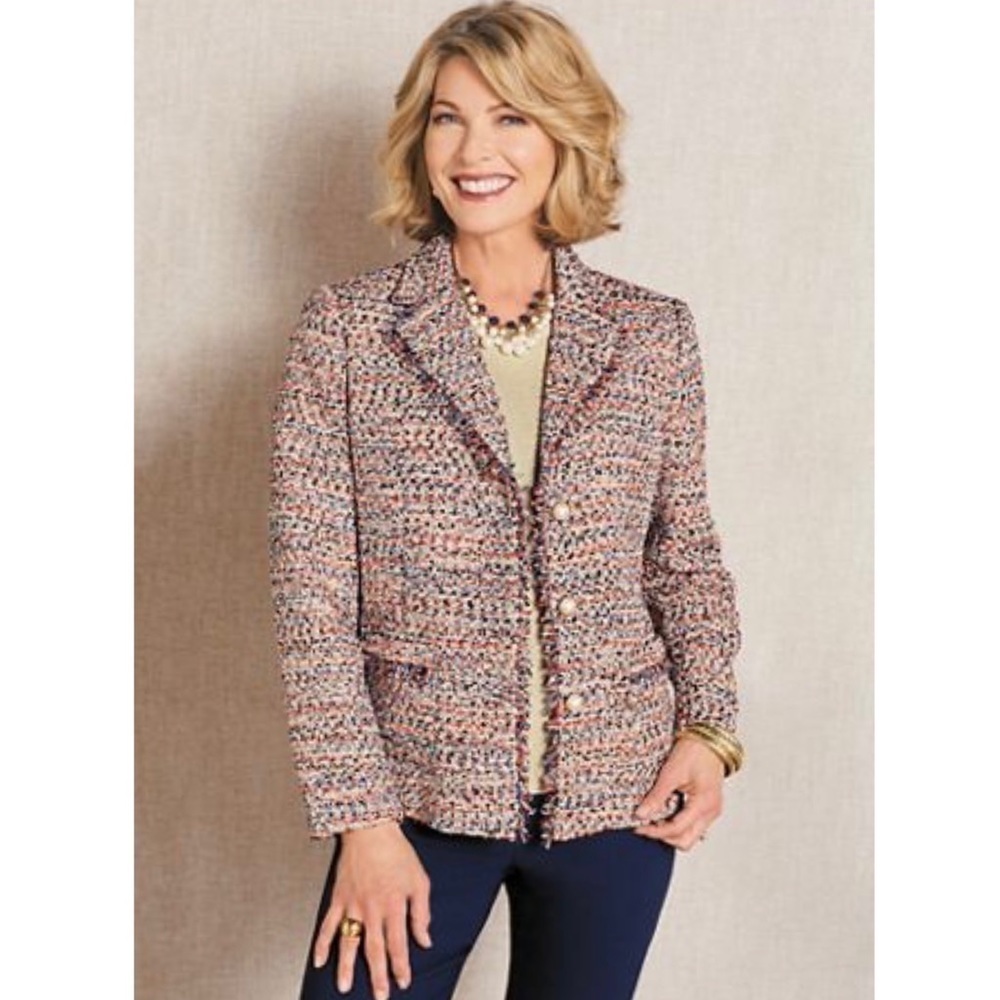 NWOT DRAPER’S & DAMON’S CONFETTI TWEED JACKET SIZE PM